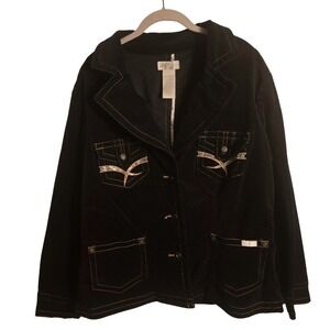 True Vintage Baby Phat Suit Fauz Velvet Size 14 McBling Y2K Rhinestone Goth Glam